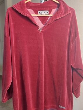 Silver Creek Women's Velvet Quarter-Zip Jacket - Deep Red